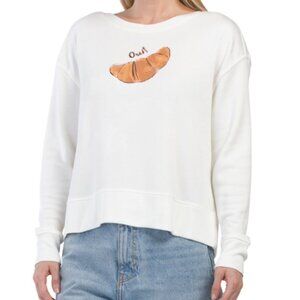 NWT JANE & DELANCEY Embroidered Cozy Fleece Long Sleeve Sweatshirt Size L